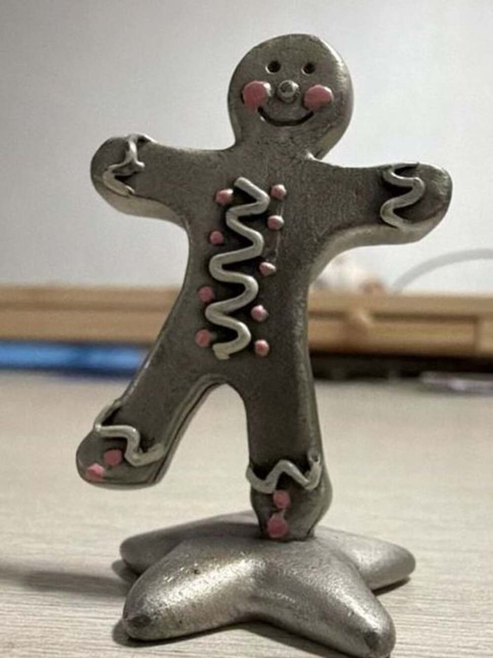 Vintage 1983 Hudson Fine Pewter Gingerbread Man Figurine